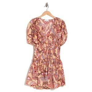 A.L.C. 'Luna' Brown V Neck Cotton Print Dress Size 0 - NWT